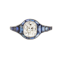 Engagement ring. Sapphire and diamond Art Deco tapered ring. Spectrum - image 1