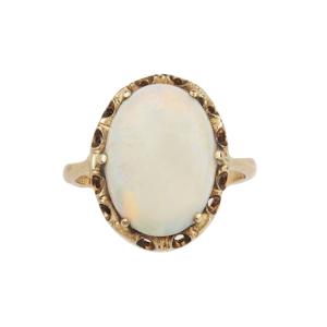 Extra large cabochon opal ring. Spectrum Antiques