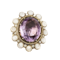 Extra large amethyst and pearl cocktail ring. Spectrum - image 1