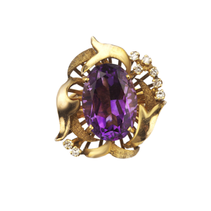 Amethyst and diamond cocktail ring. Spectrum