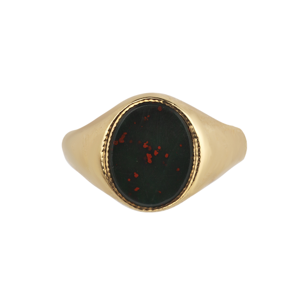 Bloodstone set gold signet ring. Spectrum - image 1