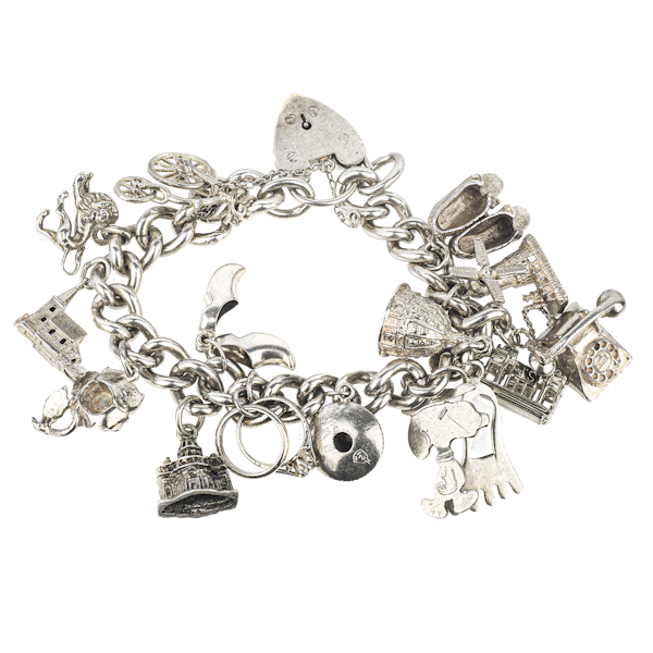 Charm bracelet in solid silver. Spectrum - image 1