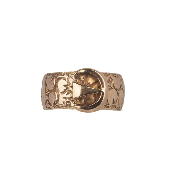 Engraved gold Victorian Buckle Ring. Spectrum - image 1