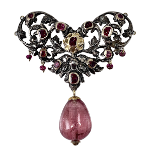 Seventeenth century dress ornament with rubies