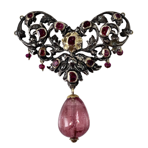 Seventeenth century dress ornament with rubies - image 1