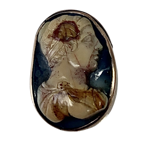 Seventeenth century hard stone cameo as a stickpin