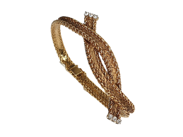 Cool 1960's French woven 18ct gold bracelet  DBGEMS - image 1