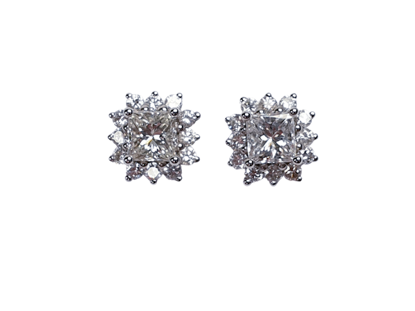 Diamond cluster earrings  DBGEMS - image 1