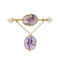Art Nouveau amethyst, pearl and demantoid garnet brooch/pin - image 1