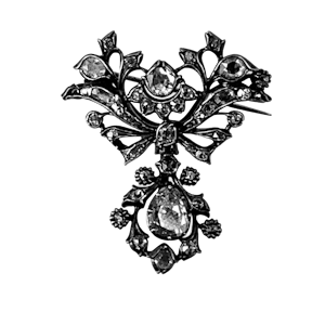 Ca 1760 silver mounted diamond brooch
