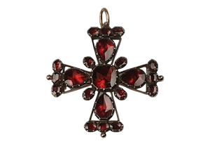 Georgian Garnet Maltese Cross  DBGEMS