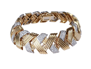 French 1960's gold and diamond bracelet DBGEMS