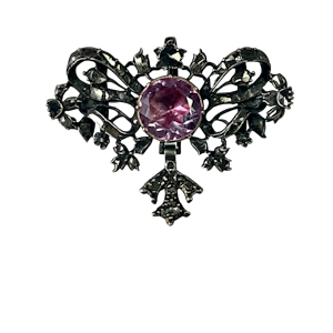 1760 Portuguese silver brooch with diamonds