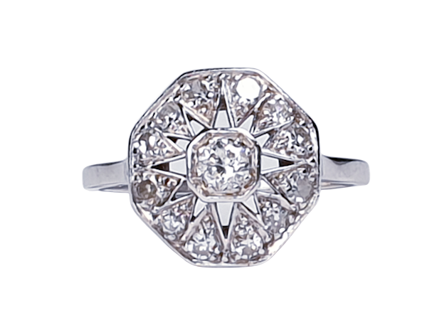Art Deco Hexagonal Diamond Engagement Ring  DBGEMS - image 7