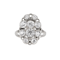 Oval tablet Art Deco diamond cluster ring - image 1