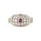 Art Deco diamond and ruby tablet ring - image 1