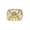 Gold and yellow chrysoberyl cabochon bombe shaped ring - image 1