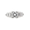 Art Deco diamond ring with rectangular centre, flanked by 2 baguettes each side - image 1
