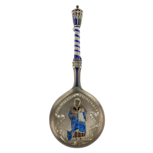 Danish Silver and enamel spoon by Peter Hertz, c. 1900