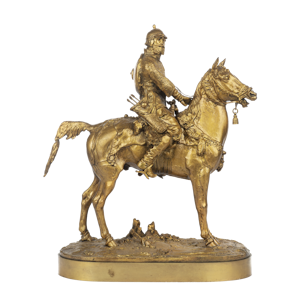 Evgeni Alexandrovich Lanceray, 1848-1886 A BRONZE FIGURE OF OPRICHNIK (PRINCE VYAZEMSKII)
