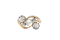 Pearl and diamond cross over ring - image 1