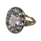 1820 ring with pink topaz and diamonds - image 1