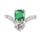 Emerald and diamond Art Deco ring - image 1