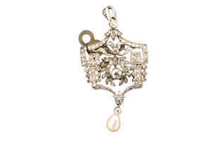 Diamond Pearl Pendant c/1880