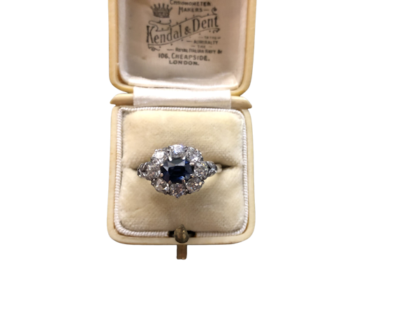 Saphire Diamond Ring c/1880 - image 1