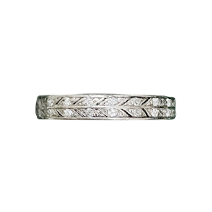 Old Cut Diamond Platinum Eternity Ring