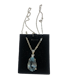 Vintage French Aquamarine and diamond pendant set in 18ct white gold - image 1