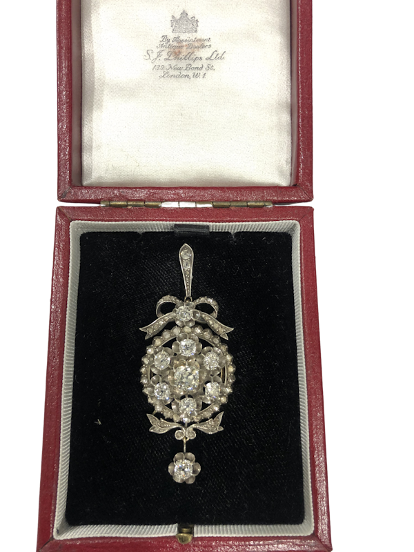 Victorian diamond pendant/broach - image 1