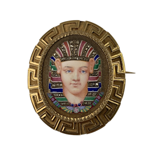 French enamelled gold brooch