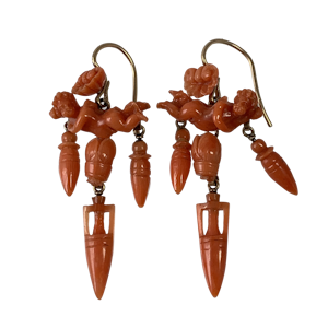 Pair of ca 1820 coral earrings