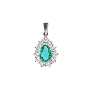 Vintage Emerald Diamond Pendant