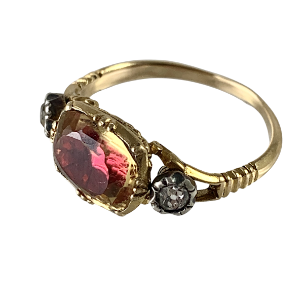 Antique topaz and diamond ring - image 1