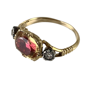Antique topaz and diamond ring
