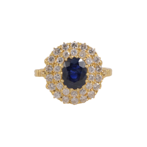 Sapphire Diamond Ring in 18ct Gold date circa1960 SHAPIRO & Co since1979