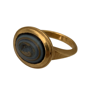 Ancient Roman intaglio of Apollo in later mount