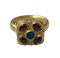 Gold gem set ring - image 1