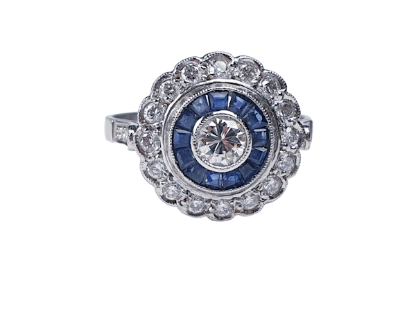 Sapphire and diamond target engagement ring sku 4836  DBGEMS - image 1