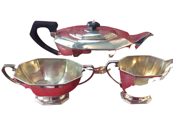 A silver Art Deco tea set - image 6