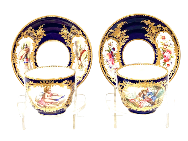 Pair of Sèvres style cups and saucers - image 1