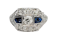 Art deco sapphire and diamond engagement ring sku 4841  DBGEMS - image 1