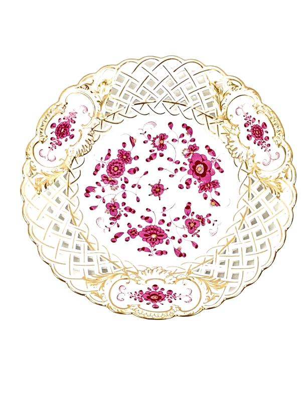 Reticulated Meissen Indian purple plates - image 1