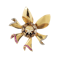 A Citrine Ruby Diamond Flower Brooch - image 1