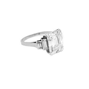 Original Art Deco Emerald Ring in Platinum