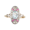 A Deco Aquamarine Ruby Diamond Ring - image 1