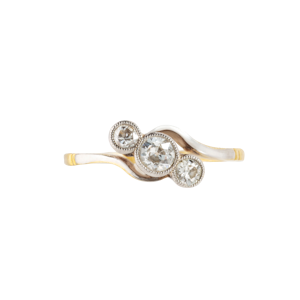 Diamond, Platinum & Gold Twist Ring | English c.1910s