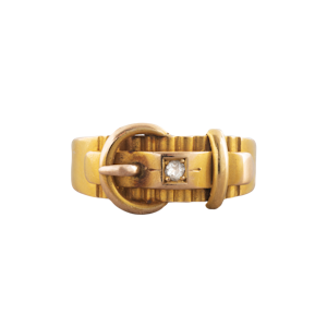 A Victorian Gold Diamond Buckle Ring